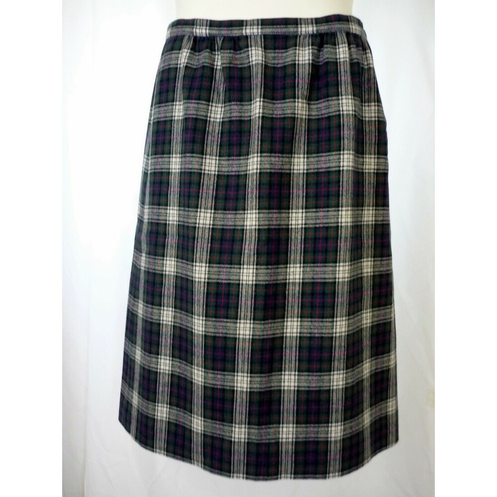 Pendleton Plaid Tartan Skirt Sz 14 Lined Long 100% Wool Mackenzie Dress VTG